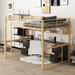 Alliona Full 4 Drawer Iron Loft Bed w/ Shelves by Isabelle & Max™ Metal in Black | 66 H x 56 W x 77.1 D in | Wayfair