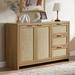 Millwood Pines 51"W Sideboard Buffet Cabinet w/ 3 Drawers & 2 Doors Wood/Metal in Yellow/Brown | 32.7 H x 51 W x 15.4 D in | Wayfair
