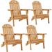 Rosecliff Heights Folding Adirondack Chair Set of 4 Outdoor, 300LBS Solid Wood Garden Chair-37" H x 29" W x 35.6" D | Wayfair