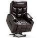 Inbox Zero Upholstered Heated Massage Chair Faux Leather in Brown | 41.7 H x 35.4 W x 60.2 D in | Wayfair E48E0CAC3E1A4A5D9730C5B9179376FD