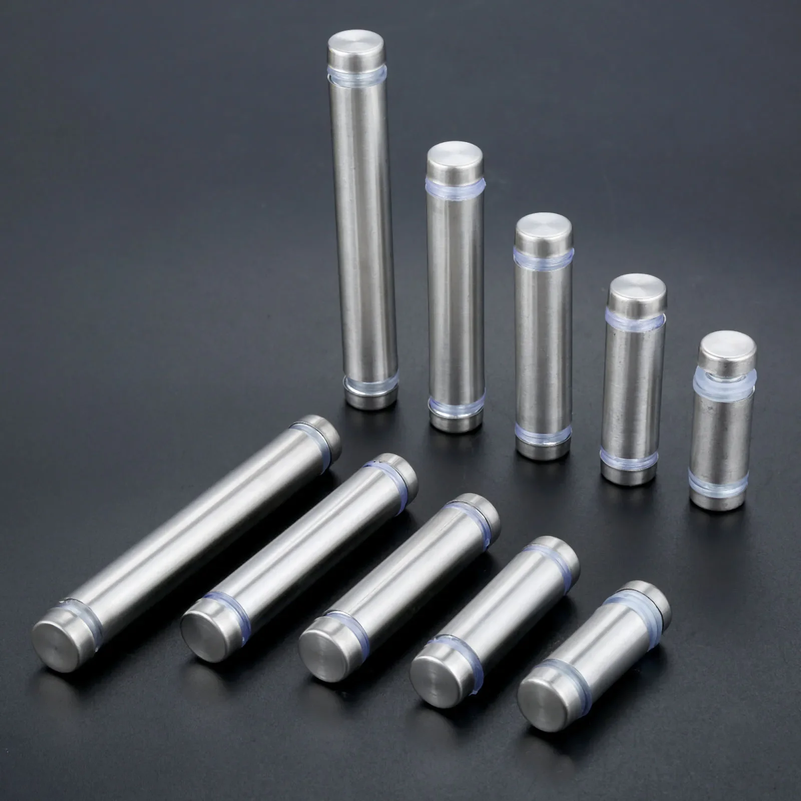 20 Stück Doppelkopf Glas befestigungen Edelstahl Werbung Abstands halter Pin Nägel Plakat Befestigungs schrauben Hardware Durchmesser 12mm Image