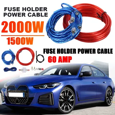1500w Car Audio Lautsprecher Verkabelung ssatz 8ga 60amp Subwoofer Verstärker Amp Verkabelung Sicherungs halter Kabel Kabel Fahrzeug Modifikation steile