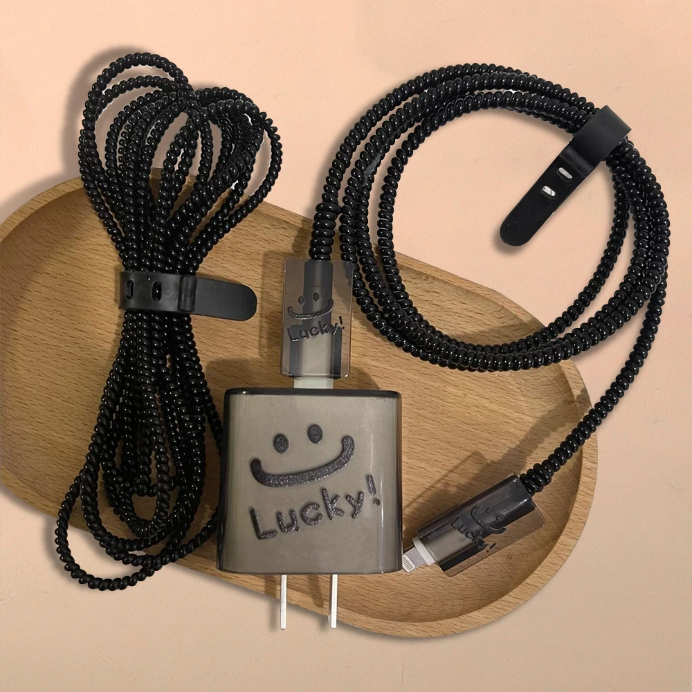 Niedliche iPhone Ladegerät Schutzhülle 18w 20w Silikon Ladegerät Kopf Fall 1m Kabel abdeckung für iPhone 15 14 13 12 Pro max Image