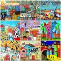 CHENISTORY – peinture de maison par numéros tableau d'art mural sur toile coloriage par numéros