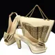 Doershow-Magnifiques chaussures italiennes dorées ensembles de sacs pour soirée avec sacs à main en