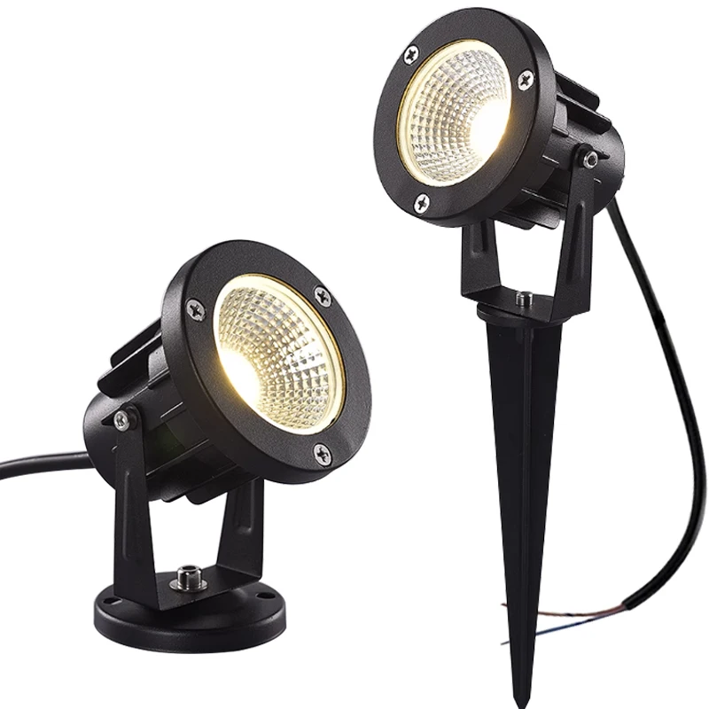 110V220V 12V extérieur LED lumière de jardin COB LED lampe de pelouse 7W 10W 12W étanche pointe jardin lumière LED projecteur de paysage extérieur