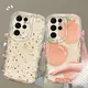 Coque de téléphone en silicone souple pour Samsung Galaxy clair miel pêche fleur vague S24