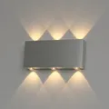 Applique Murale LED Moderne en Aluminium Brossé Éclairage d'Nik Noir et Argent pour Salon
