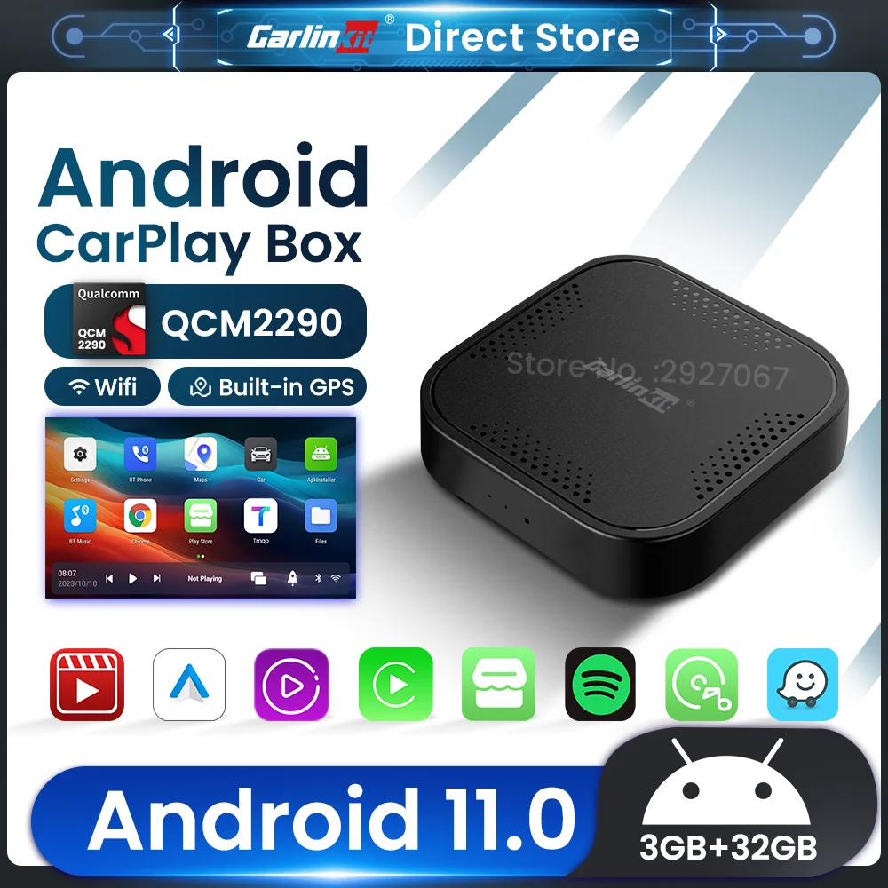 Carlinkit carplay ai tv box android 11 oder 9 qcm2290 sdm450 kabelloses auto spielen android auto multimedia auto smart streaming box Image