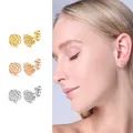 Boucles d'oreilles en titane G23 pour femmes et filles clou de fleur rose boucle d'oreille lobe