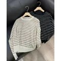 Spring Summer 2024 B*C Women's Sweater Linen Silk Knitted Sequins Pullover Top Female Long Sleeve