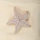 Fashionable Sparkling Rhinestone Artificial Pearl Ocean starfish Brooch Luxurious Classic Badge