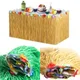 Tropical Hawaii Party Straw Color Grass Table Skirt Hawaiian Summer Theme Party Supplies Luau Beach