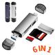 6 In 1 Card Reader Multifunction USB 3.0 Type C/ Micro USB/ Tf SD Memory Card Readers USB Flash Smart OTG Adapter for Phone Laptop Camera Macbook