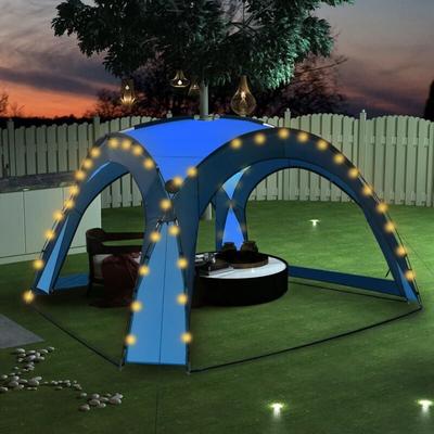 Vidaxl - Partyzelt Familienzelt mit led und 4 Seitenwänden 3,6x3,6x2,3 m Blau