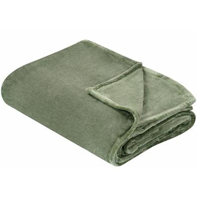 Beliani - Kuscheldecke Grün Polyester Stoff 200 x 220 cm Einfarbig Modern Überwurf für Bett Sofa