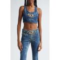 Diesel De-top-fse Racerback Denim Crop Top