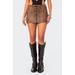 Ainsley Lace-up Front Faux Leather Miniskirt