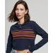 Organic Cotton Vintage Stripe Crop Long Sleeve Top