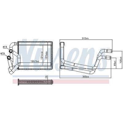 Nissens Wärmetauscher, Innenraumheizung [Hersteller-Nr. 707245] für Hyundai Image