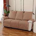 3 Seater Anti-Slip Recliner Sofa Cover fit Leather Recliner Sofa Water Resistant Anti-Scratch Couch Cover for Double Recliner Split Sofa Cover for Each Seat Furniture Protector with Elastic Straps