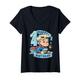 Damen Super Happy Boy Superheld 4. Geburtstag T-Shirt mit V-Ausschnitt