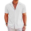 Homme Chemise Chemise boutonnée Chemise décontractée Chemisette Chemise d'été Chemise de plage Noir Blanche Kaki Gris Manche Courte Plein Collier de camp du quotidien Vacances Vêtement Tenue Mode