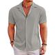 Homme Chemise Chemise boutonnée Chemise décontractée Chemisette Chemise d'été Chemise de plage Noir Blanche Kaki Gris Manche Courte Plein Collier de camp du quotidien Vacances Vêtement Tenue Mode