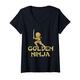 Damen Goldener Ninja Ninja go golden Ninja Jungs T-Shirt mit V-Ausschnitt
