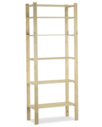 PROREGAL Holzregal PINEPEAK | HxBxT 200x80x38cm | 6 Fachboden | 1,2cm dickes Kiefernholz | Natur | Bücherregal Küchenregal Image