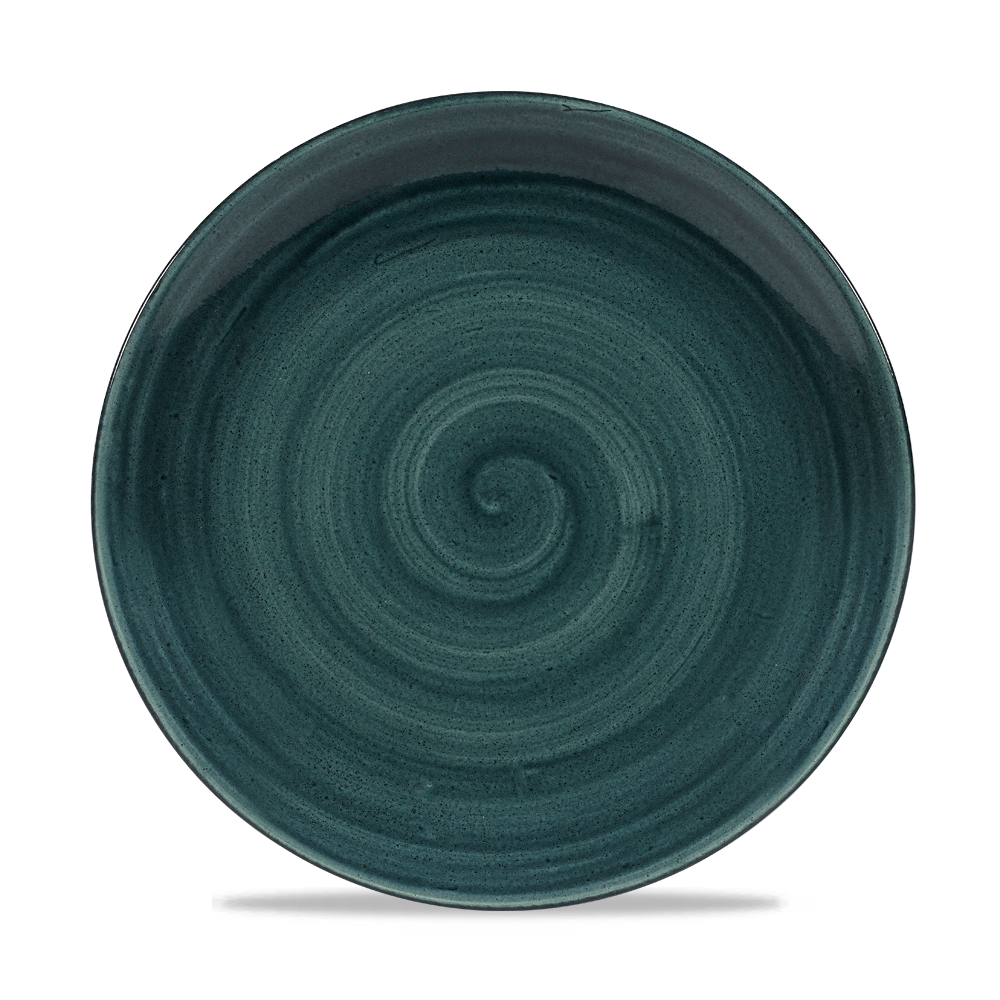 Churchill Super Vitrified Stonecast Patina Rustic Teal Flache Coup Teller, 26 cm, 12 Stück Image