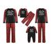 Matching Family Christmas Pajamas Set Letter Print Tops+ Plaid Trousers Parent-child Pajamas Nightwear