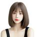 Women Short Straight Wig Fashionable Sweet DIY Deep Brown Short Bob Wig for Girls