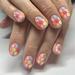 SHNWU 24 Pcs Flower Press on Nails Short Square Pink Fake Nails Floral Designs False Nails Glossy Full Cover Stick on Nails Extra Short Acrylic Press on Nail Spring Nails for Women Girls