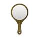 Cosmetic Mirror Vintage Hand Held Makeup Mirror Hairdressing Mirror Handheld Mirror with Wood Handle for Salon Barbers Hairdressers Green