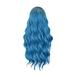 Pkeoh European And American Gradient Blue Long Curly Hair High Temperature Silk Wig