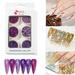 Duklien Nail Powder 6 Boxes of Crystal Glitter Art Nail Jewelry Mixed Set Decorative Sequins Sequins for Nail Diy Home Salon Jewelry Decoration (C )