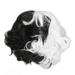 Women Short Wig Fashion Curly Wavy Half Black Half White Hair Toupee for Femal Ladies