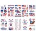 Komiseup 4th of July Decor 8 Pcs Patriotic Temporary Tattoos Independence Day Tattoo Stickers for Memorial Day Decorations Fourth of July Party Supplies
