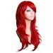 Blekii Sexy Long Women Fashion Synthetic Wavy Cosplay Party Full Wigs Red Wigs Human Hair Red Clearance