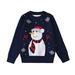 Jacenvly Christmas Cartoon Sweater Clearance Skin-Friendly Long Sleeve Pullover New Style Boys and Girls Knit Sweaters Kids Fashion Chunky Crewneck Pullover Jumper Tops 2-10 Years Blue