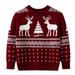 Quealent Girls Sweater Female Big Kid Holiday Sweaters for Girls Toddler Boys Girls Christmas Cartoon Deer Warm Knitted Sweater Long ( 4-5 Years)