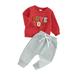 jxxiatang Valentine s Day Sweatshirts and Long Pants for Toddler Boys