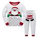 Quealent Boys Pajamas Male Big Kid 3 Year Boy Clothes Toddler Kids Girls Boys Christmas Outfits Crewneck Long Sleeve Santa Pajamas Night (Grey 2-3 Years)