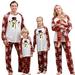 Penkiiy Matching Family Pajamas Sets Christmas PJ s with Letter and Plaid Printed Long Sleeve Tee and Bottom Loungewear Red M