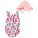 Carter s Child of Mine Baby Girl Romper and Hat 2-Piece Sizes 0/3-24 Months