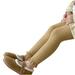 Toddler Baby Girls Casual Tights Leggings Cable Knit Solid Color Thermal Footless Tight Stockings Winter Warm Soft Elastic Bottom Pants