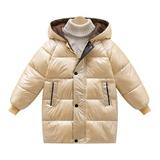 Little Children Girls Down Coat Fall Winter Xmas Down Jacket Hooded Padded Jacket Medium Long Padded Jacket And Novelty Party Holiday Jackets For Child