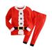 Toddler Boy Christmas Outfit Boys Pajamas for Baby Girls Boys Christmas Santa Claus Xmas Pajamas Set Cotton Pjs Toddler Sleepwear Kids Clothes Set Toddler Boy Christmas Outfit Black