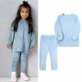 Miluxas Toddler Baby Girl Clothes Winter Warm Fleece Sweatshirt Tops and Pants 2Pcs Fall Tracksuit Outfits Set Clearance